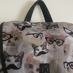 NWOT Brooklyn Bound backpack CATS with mustaches and glasses!